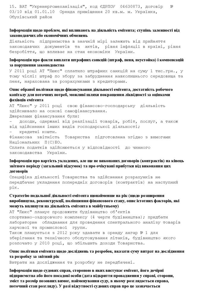 Опис бізнесу