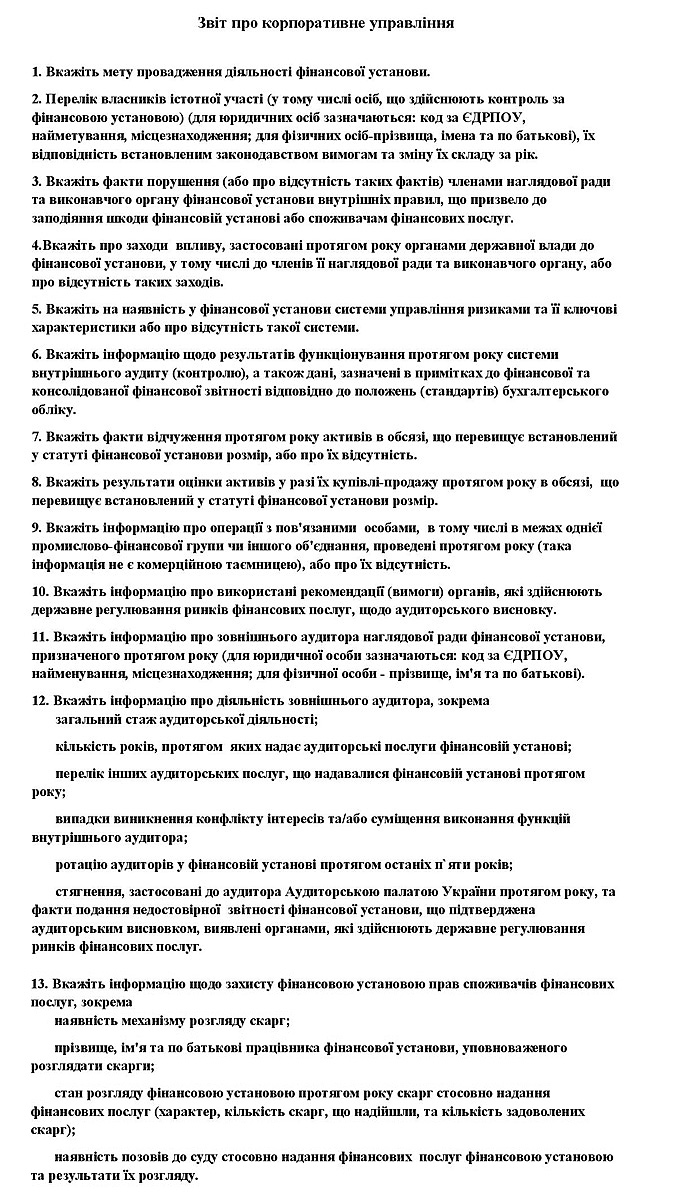 Звіт про корпоративне управління