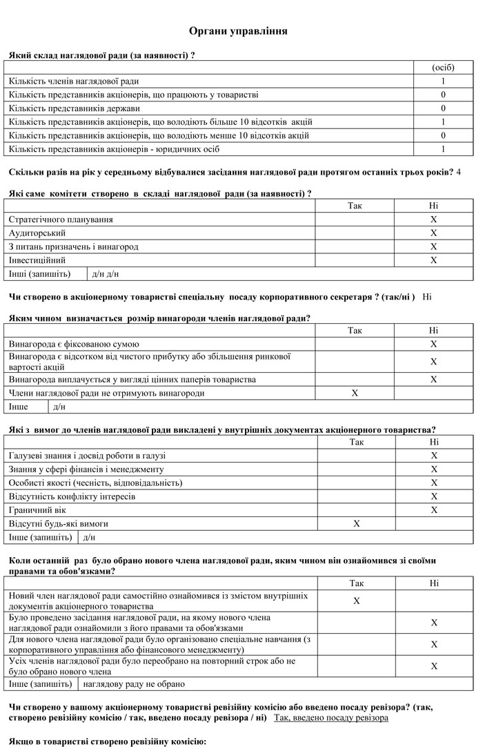 Інформація про стан корпоративного управління