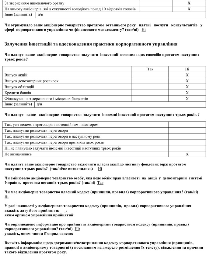 Інформація про стан корпоративного управління