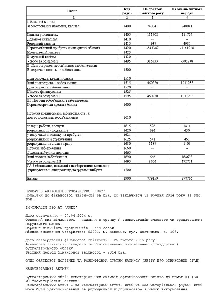 Річна фінансова звітність